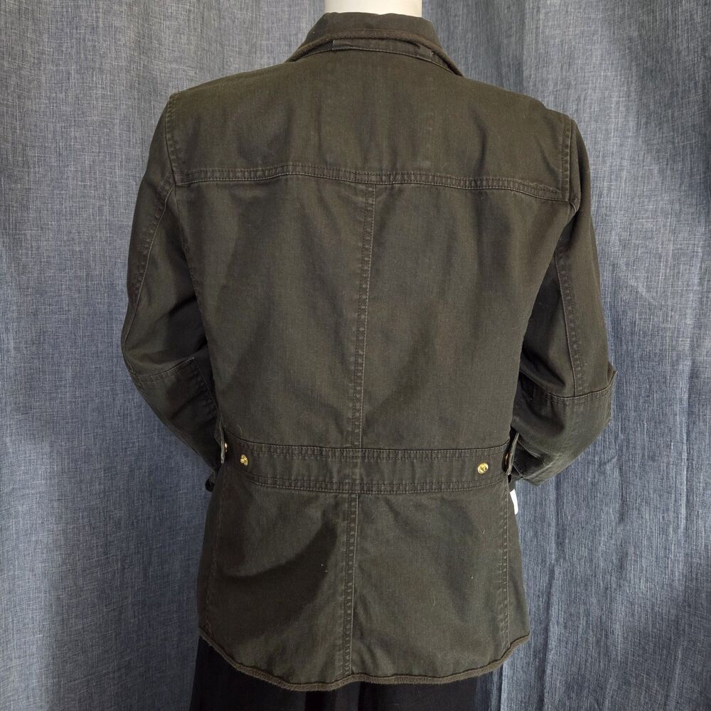 J. Crew Relaxed Boyfriend Field Jacket Lt Resin Coated Womens S Moss 27584 - Picture 4 of 10